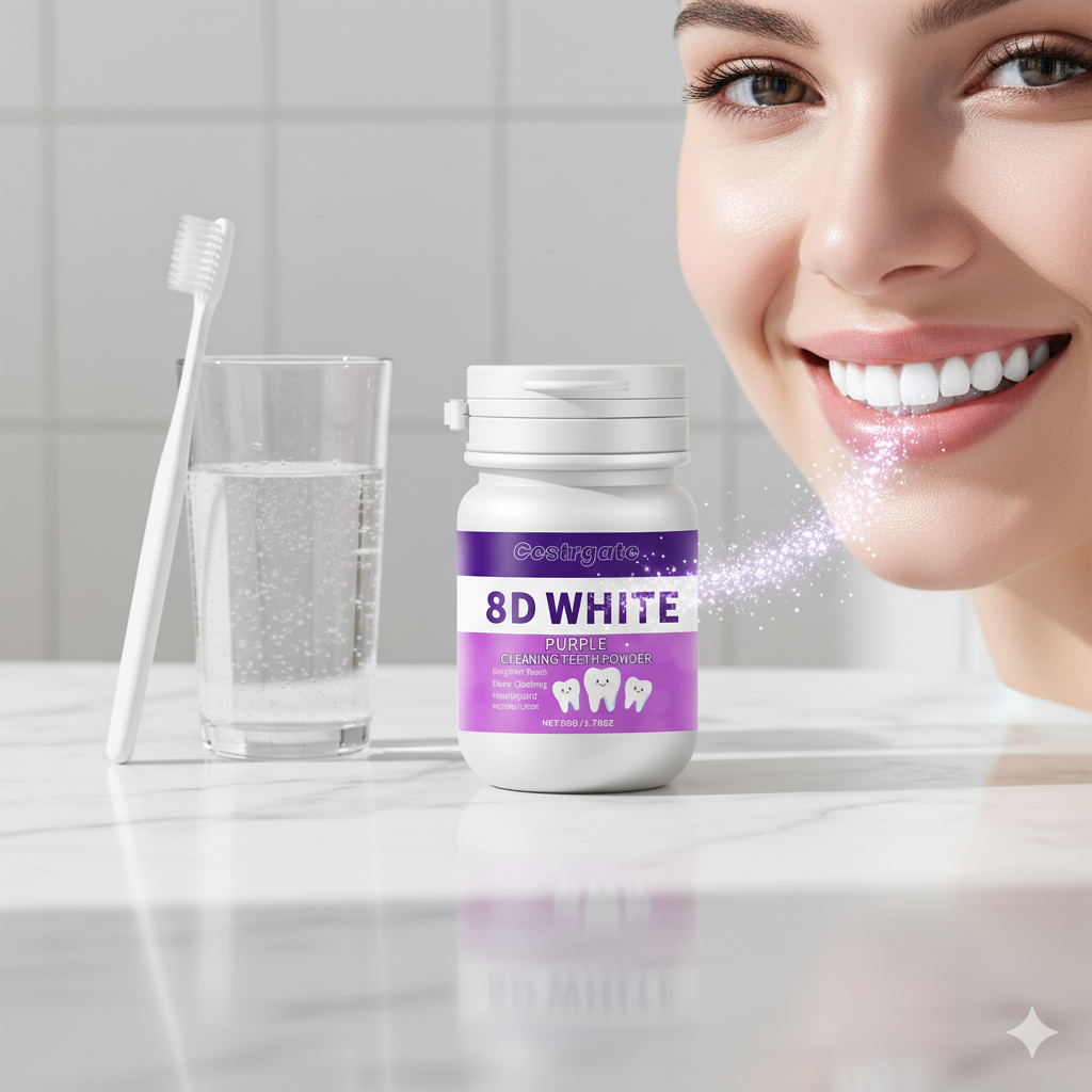 8D White: Purple Colour-Correcting Tooth Powder