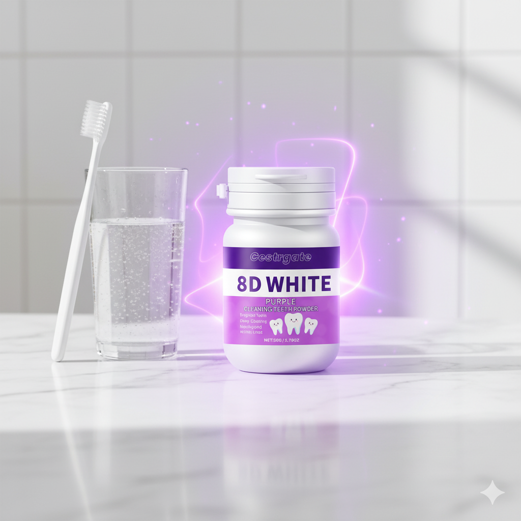8D White: Purple Colour-Correcting Tooth Powder