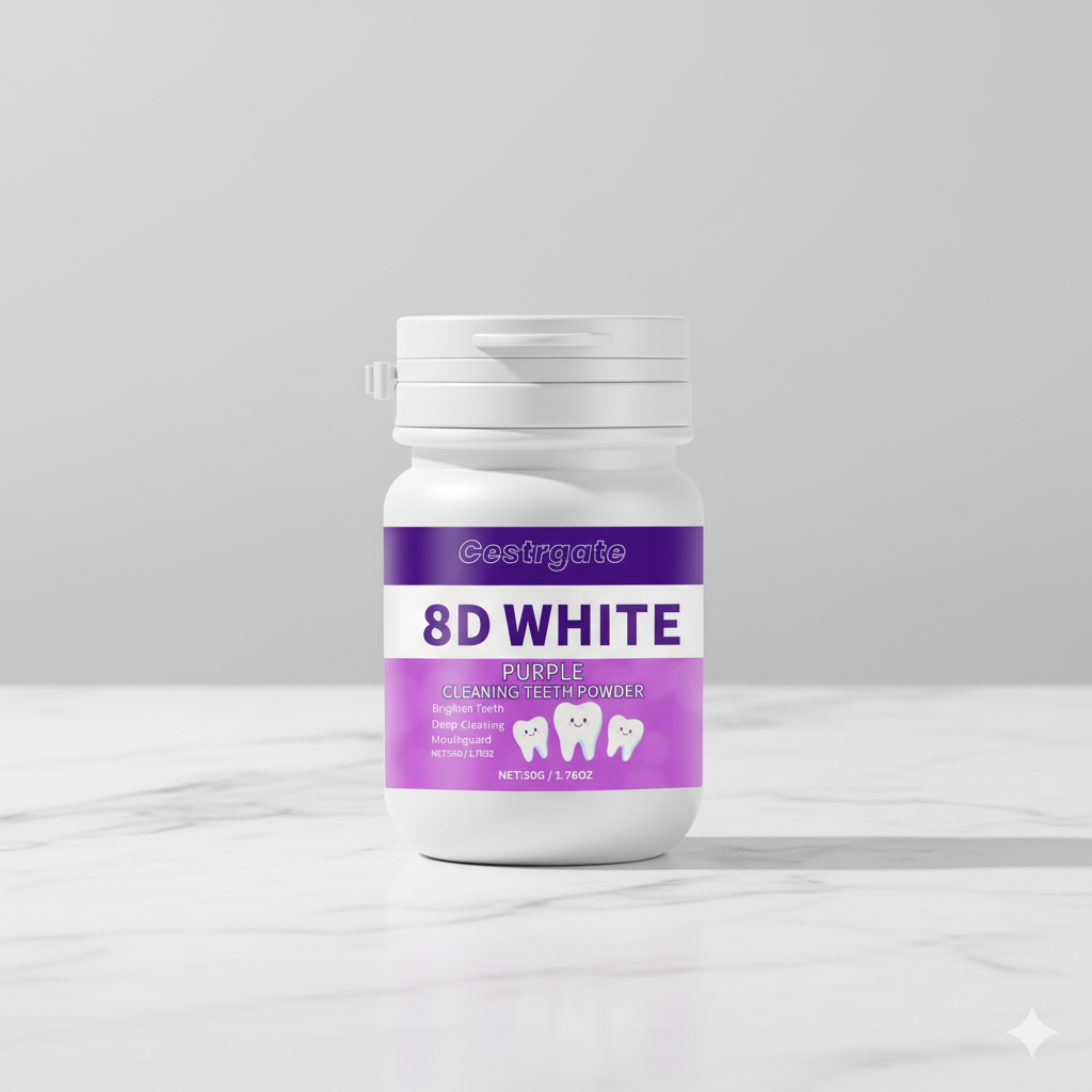 8D White: Purple Colour-Correcting Tooth Powder